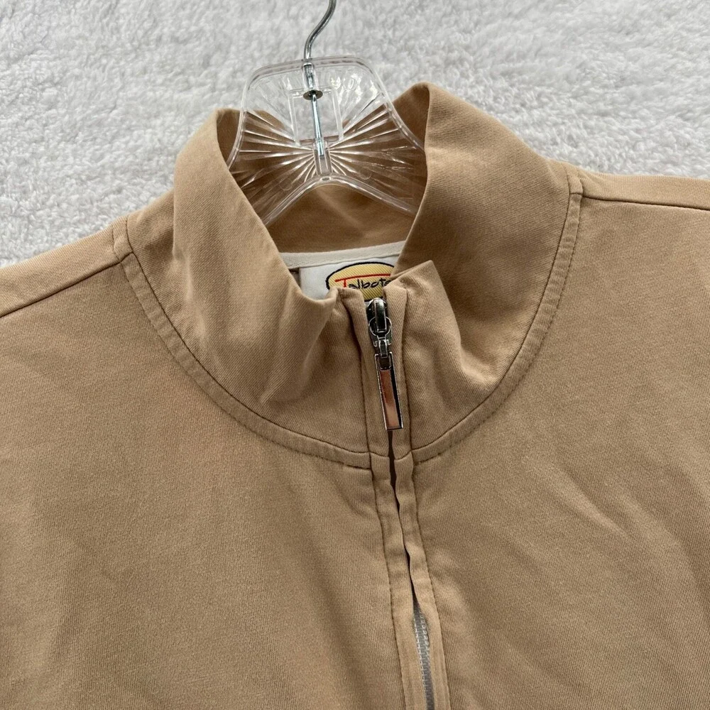 Talbots Jacket Womens Large Beige Tan Full Zip Cotton‎ Blend Long Sleeve Top